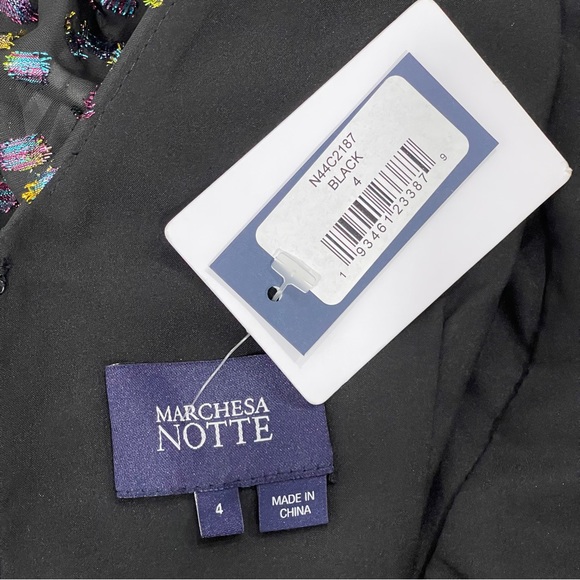 Marchesa Notte Black Dress Women's Multicolor Polka Dot Size 4 - Picture 8 of 14